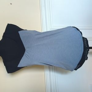Athleta Tank Top Gray‎ Black Racerback Athletic Workout Athleisure Size M